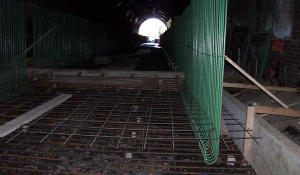 Here you see the rebar for the walls of the inner liner for the Deep Valley Tunnel.
